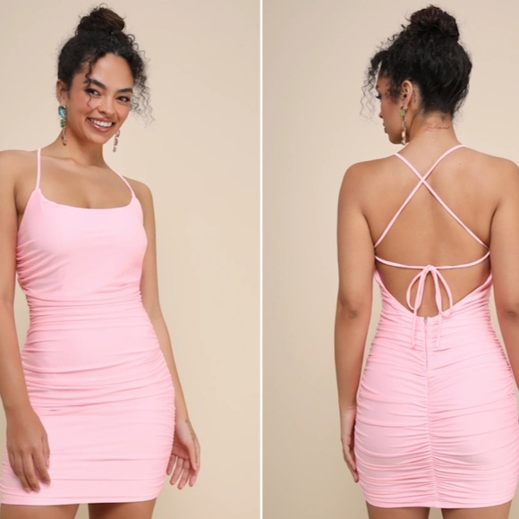 LULUS Date Night Sexy Wedding Cocktail Party Hoco Chic Mini Dress - Picture 6 of 6